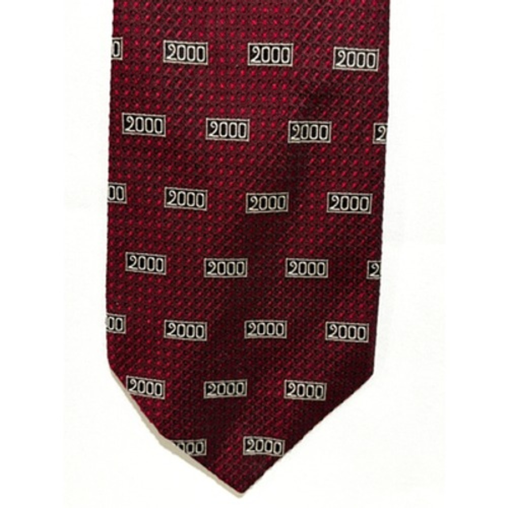 Robert Talbott Nordstrom Mens Silk Tie Burgundy Red 2000 Millennium Print USA